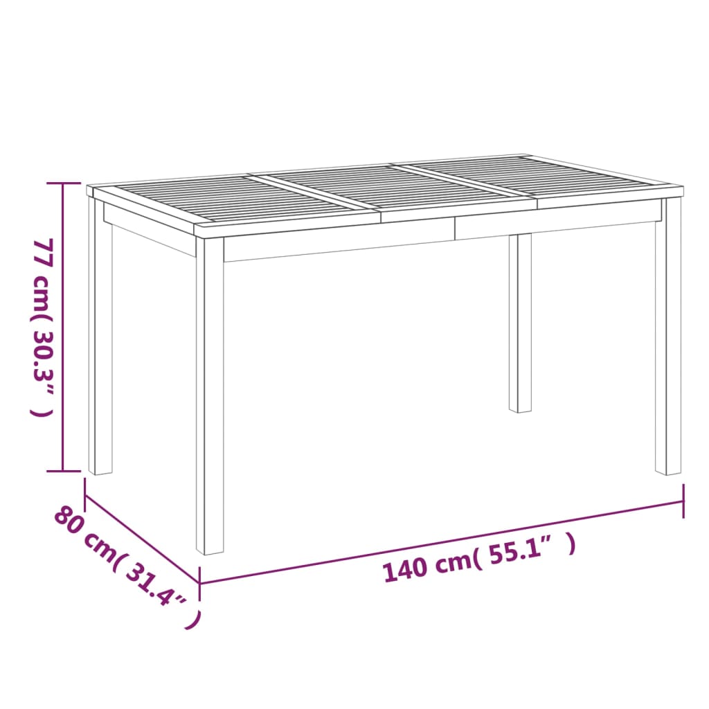 vidaXL Juego de comedor para jardín 3 pzas madera maciza de teca