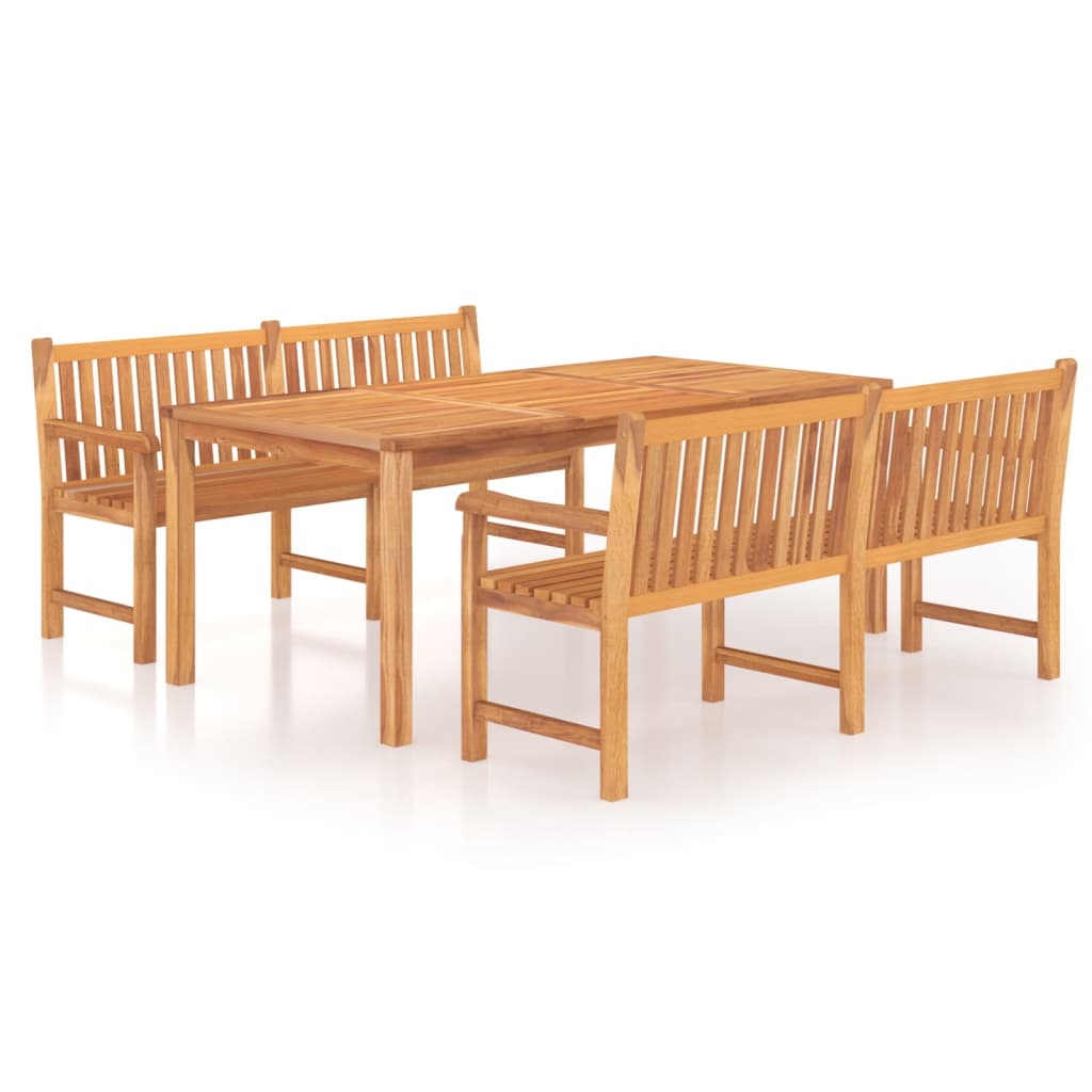 vidaXL Juego de comedor para jardín 3 pzas madera maciza de teca