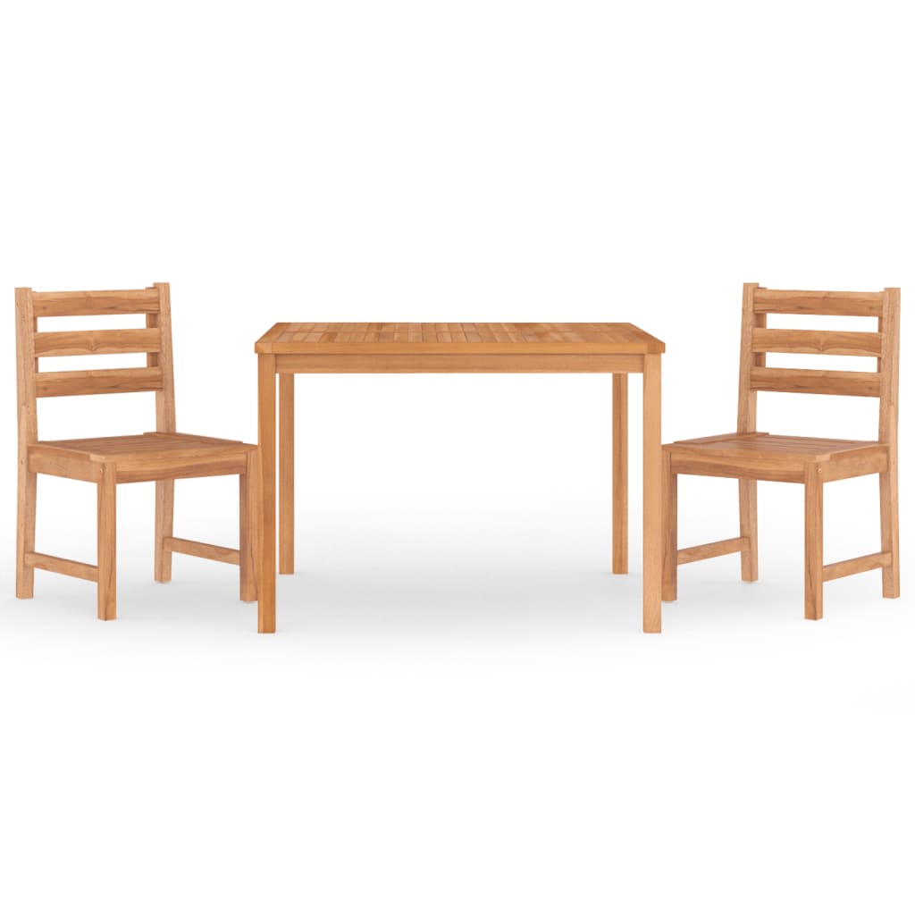 vidaXL Juego de comedor para jardín 3 pzas madera maciza de teca