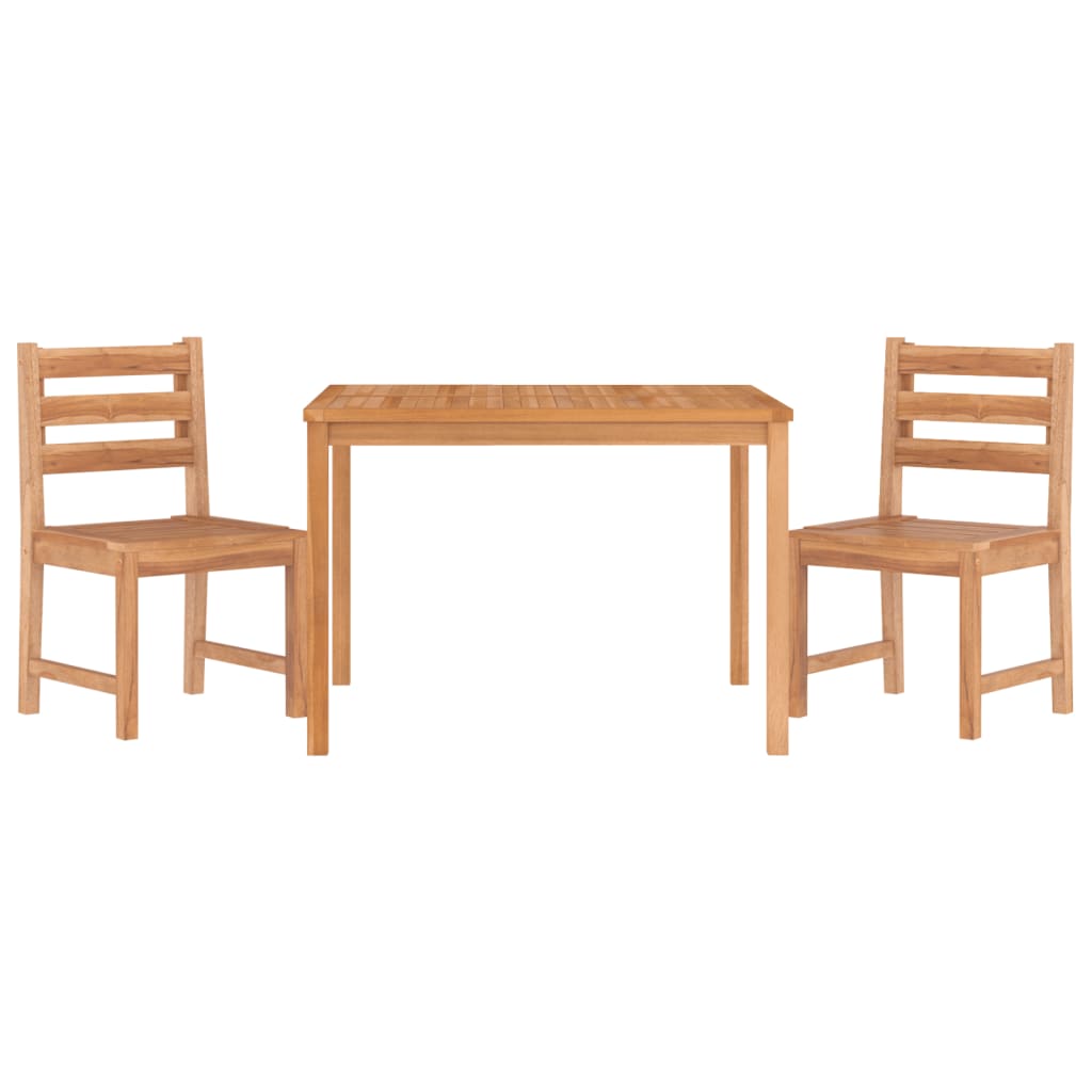 vidaXL Juego de comedor para jardín 3 pzas madera maciza de teca