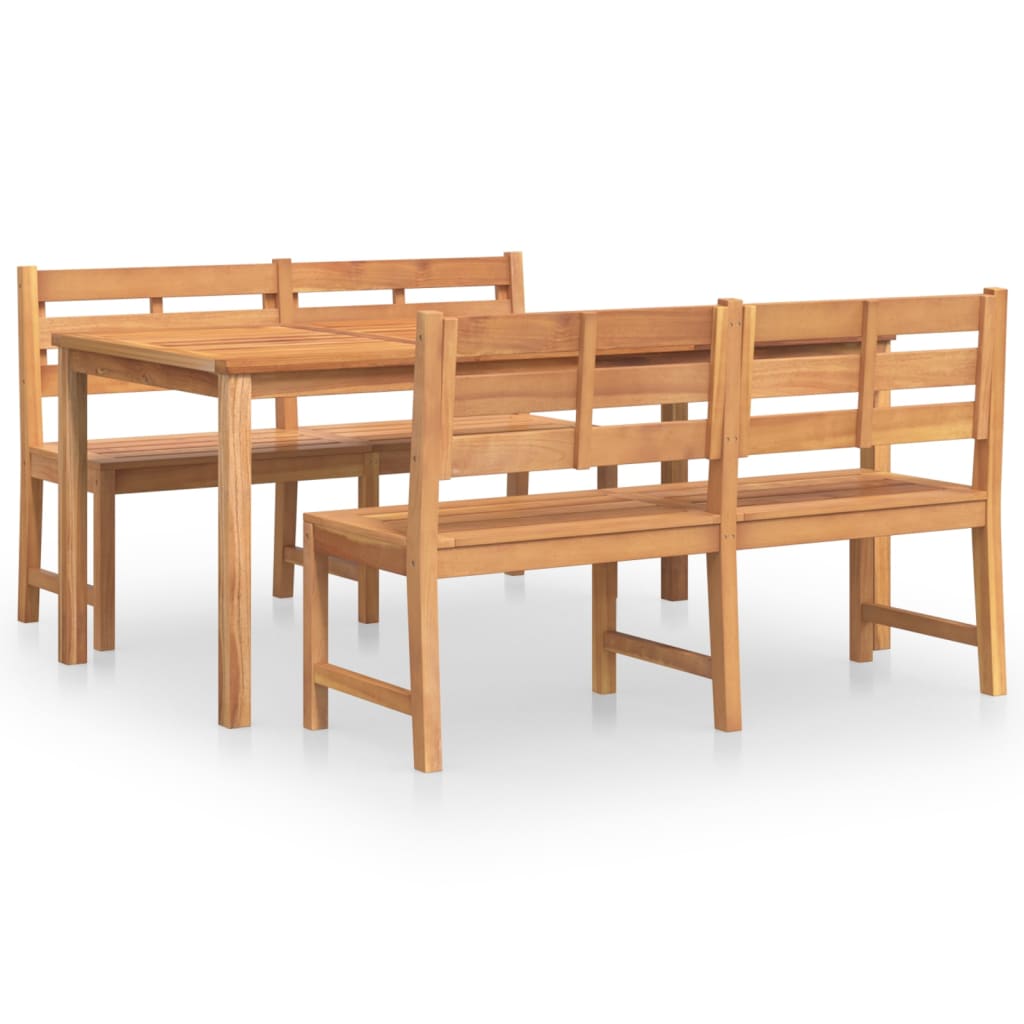 vidaXL Juego de comedor para jardín 3 pzas madera maciza de teca