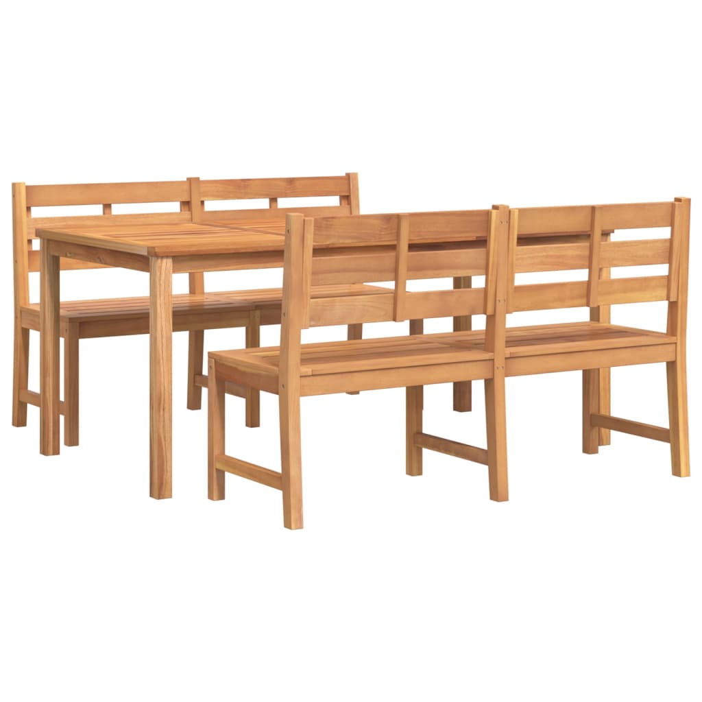 vidaXL Juego de comedor para jardín 3 pzas madera maciza de teca