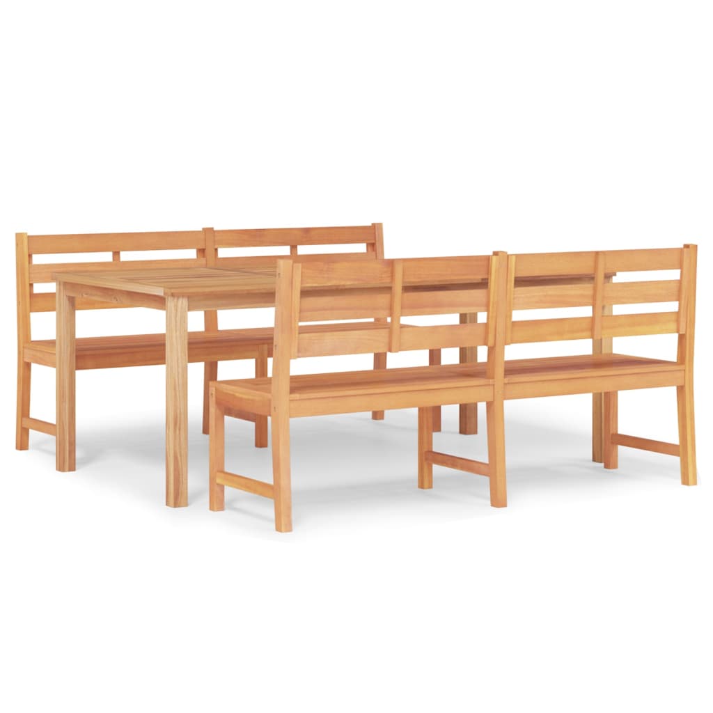 vidaXL Juego de comedor para jardín 3 pzas madera maciza de teca