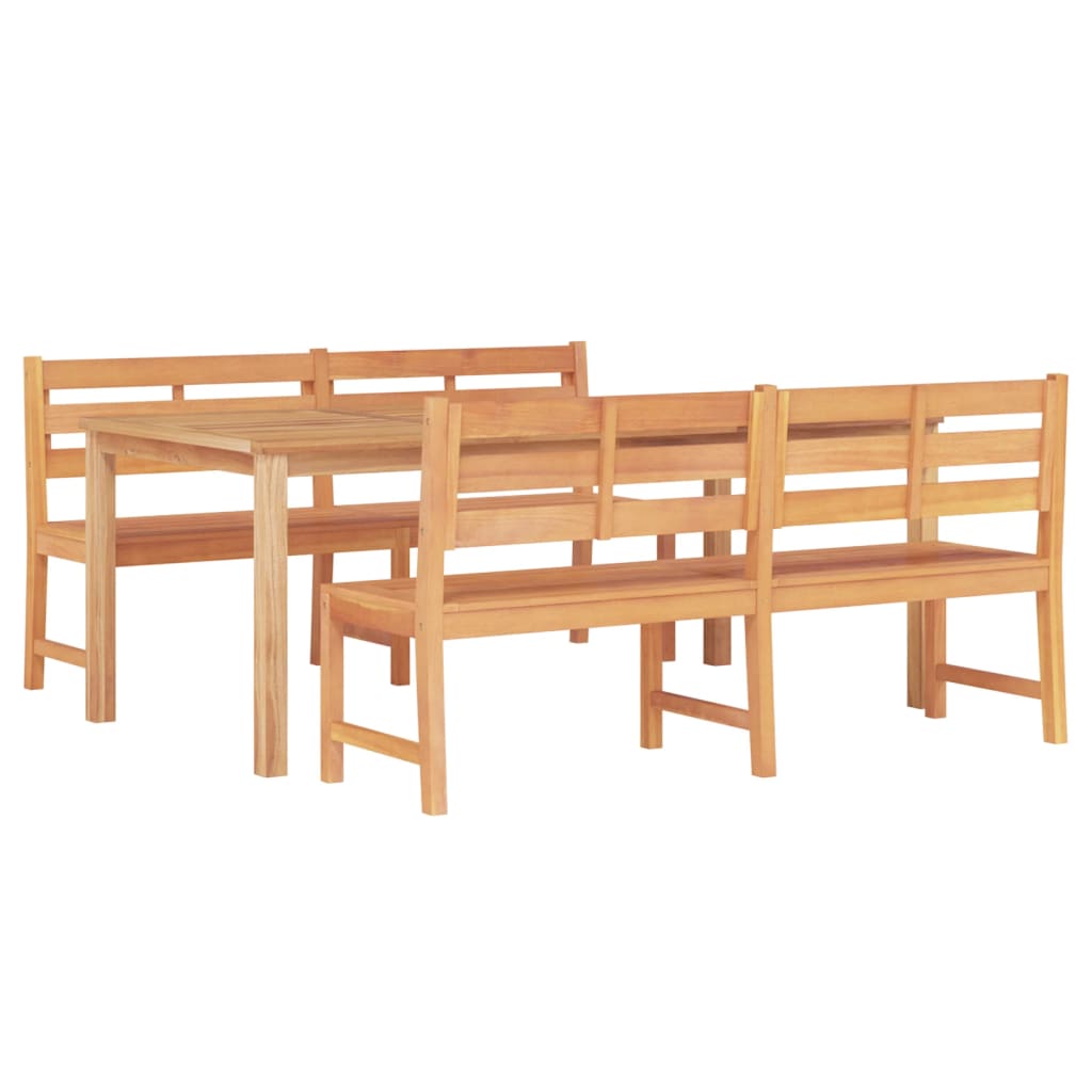 vidaXL Juego de comedor para jardín 3 pzas madera maciza de teca