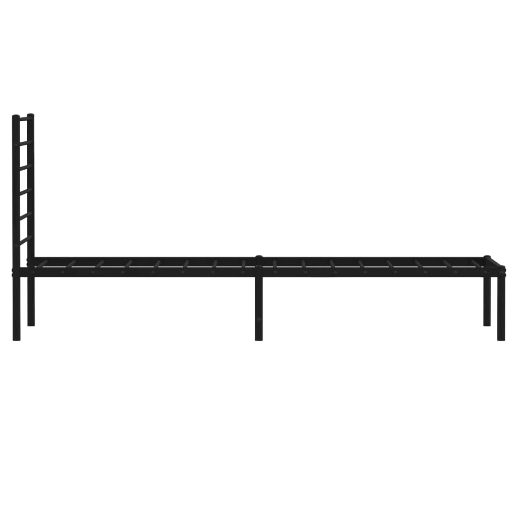 vidaXL Estructura cama sin colchón con cabecero metal negro 90x200 cm