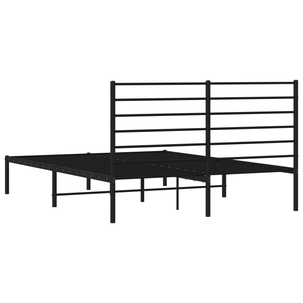 vidaXL Estructura cama sin colchón con cabecero metal negro 160x200 cm