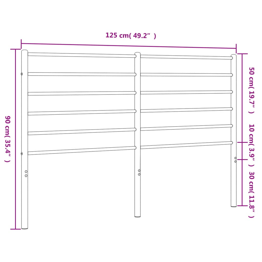 vidaXL Cabecero de metal negro 120 cm