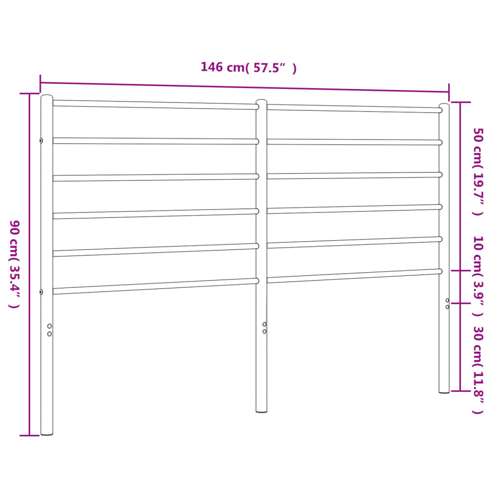 vidaXL Cabecero de metal negro 140 cm