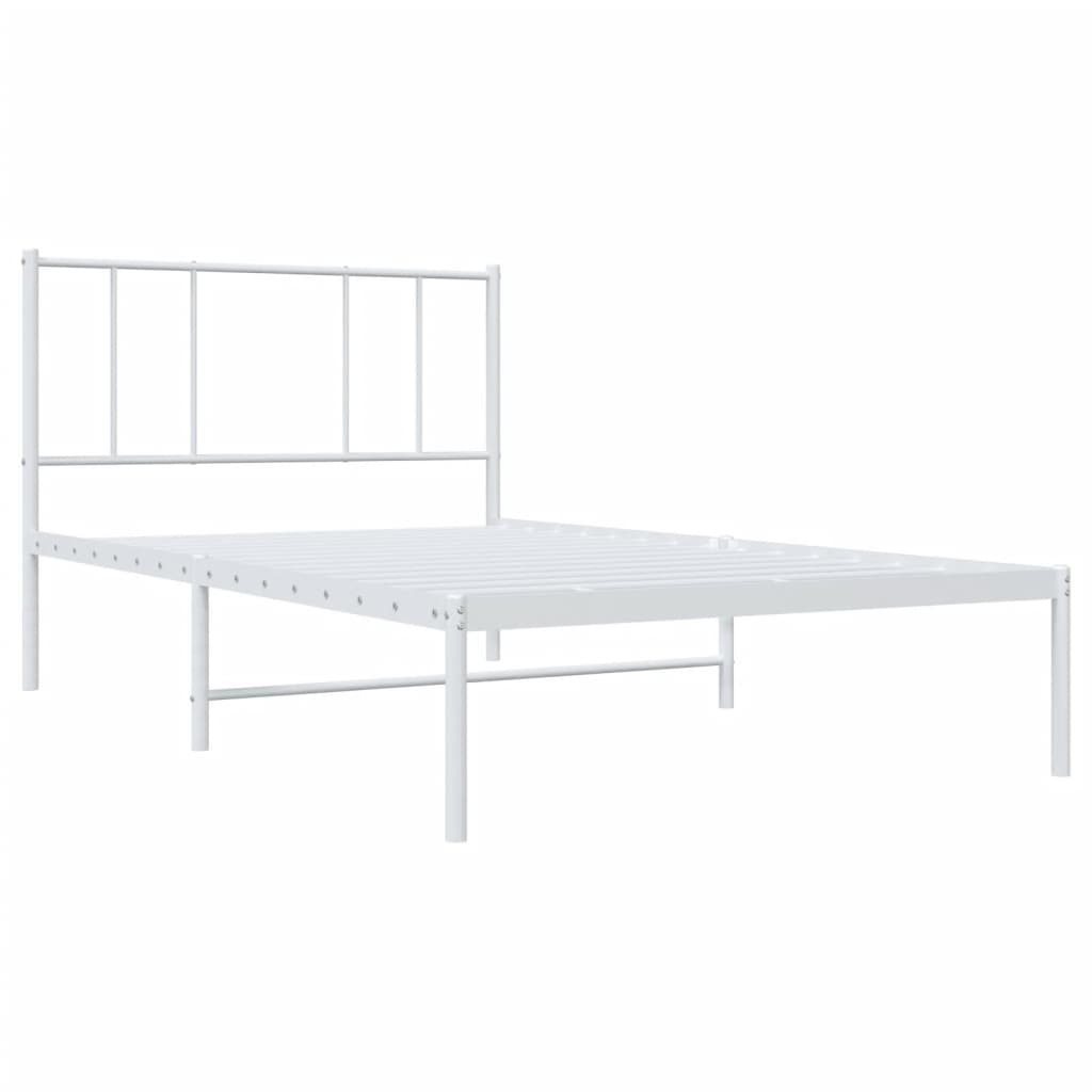 vidaXL Estructura cama sin colchón con cabecero metal blanco 90x200 cm