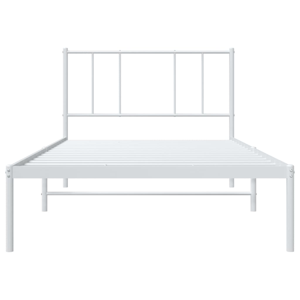 vidaXL Estructura cama sin colchón con cabecero metal blanco 90x200 cm