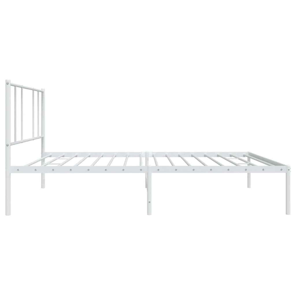 vidaXL Estructura cama sin colchón con cabecero metal blanco 90x200 cm