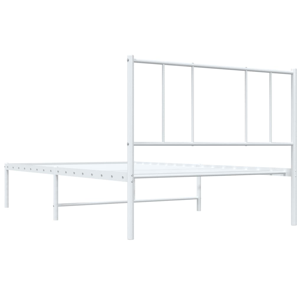 vidaXL Estructura cama sin colchón con cabecero metal blanco 90x200 cm