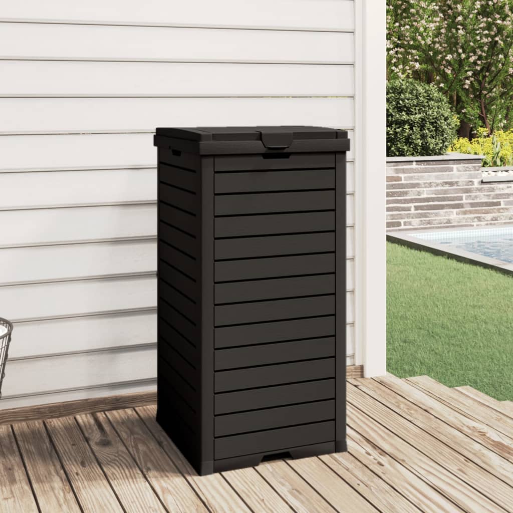 vidaXL Cubo de basura de exterior polipropileno negro 41x41x86 cm