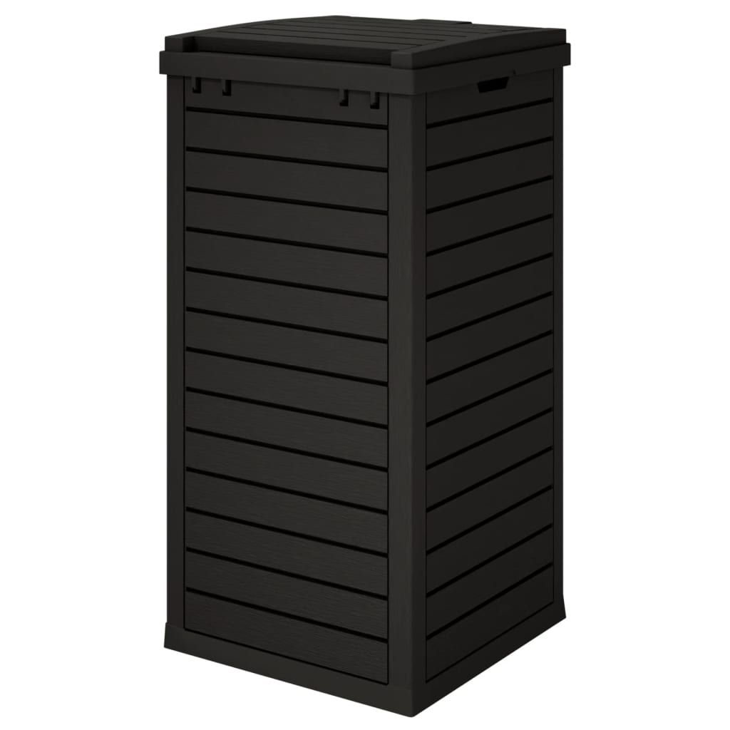 vidaXL Cubo de basura de exterior polipropileno negro 41x41x86 cm