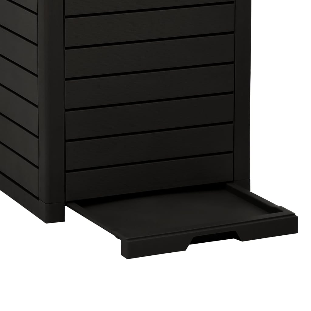 vidaXL Cubo de basura de exterior polipropileno negro 41x41x86 cm