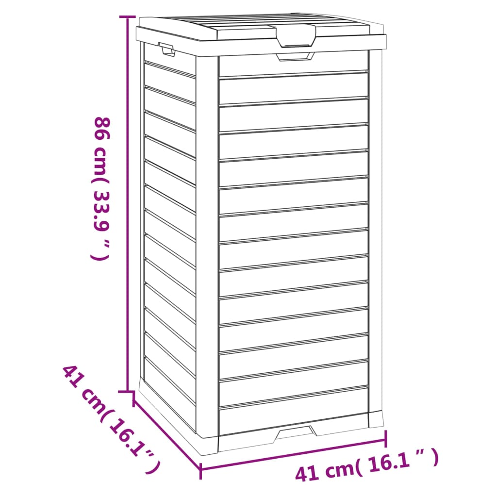 vidaXL Cubo de basura de exterior polipropileno negro 41x41x86 cm