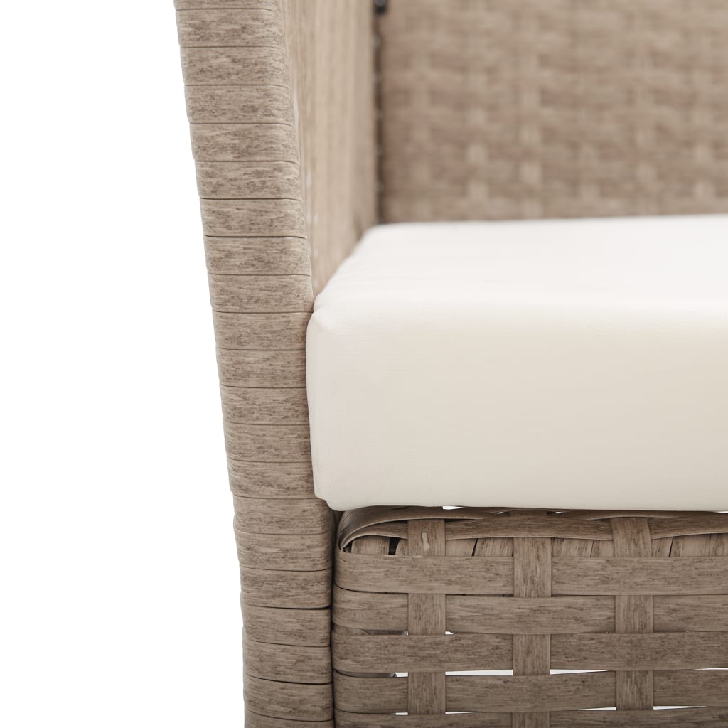 vidaXL Sillones de jardín con cojines 2 unidades ratán sintético beige