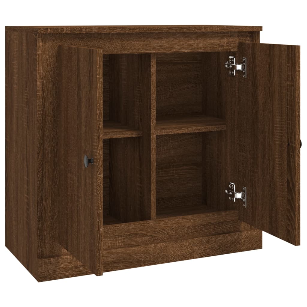 vidaXL Aparador de madera contrachapada roble marrón 70x35,5x67,5 cm