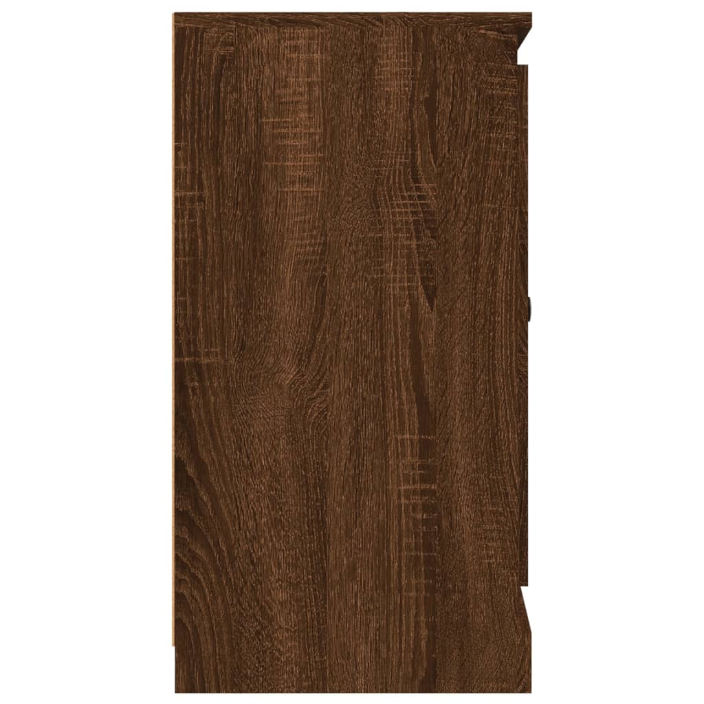 vidaXL Aparador de madera contrachapada roble marrón 70x35,5x67,5 cm