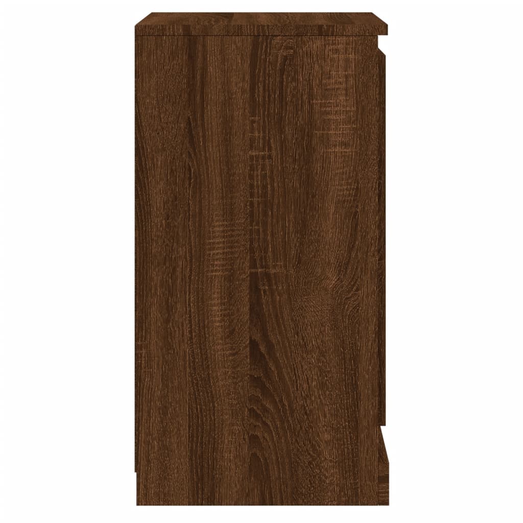 vidaXL Aparadores 2 uds madera color marrón roble 37,5x35,5x67,5 cm