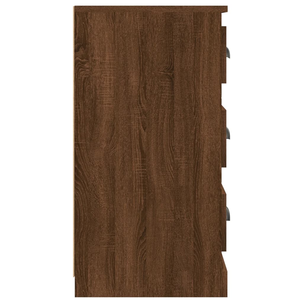 vidaXL Aparador de madera contrachapada roble marrón 70x35,5x67,5 cm