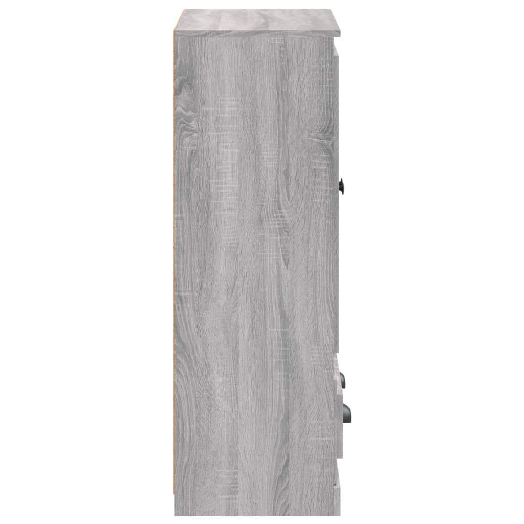 vidaXL Aparador de madera contrachapada gris Sonoma 60x35,5x103,5 cm