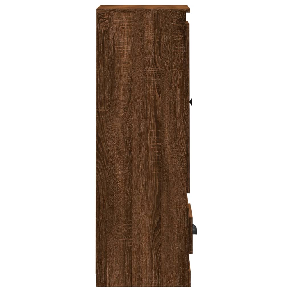 vidaXL Aparador alto madera contrachapada roble marrón 36x35,5x103,5cm