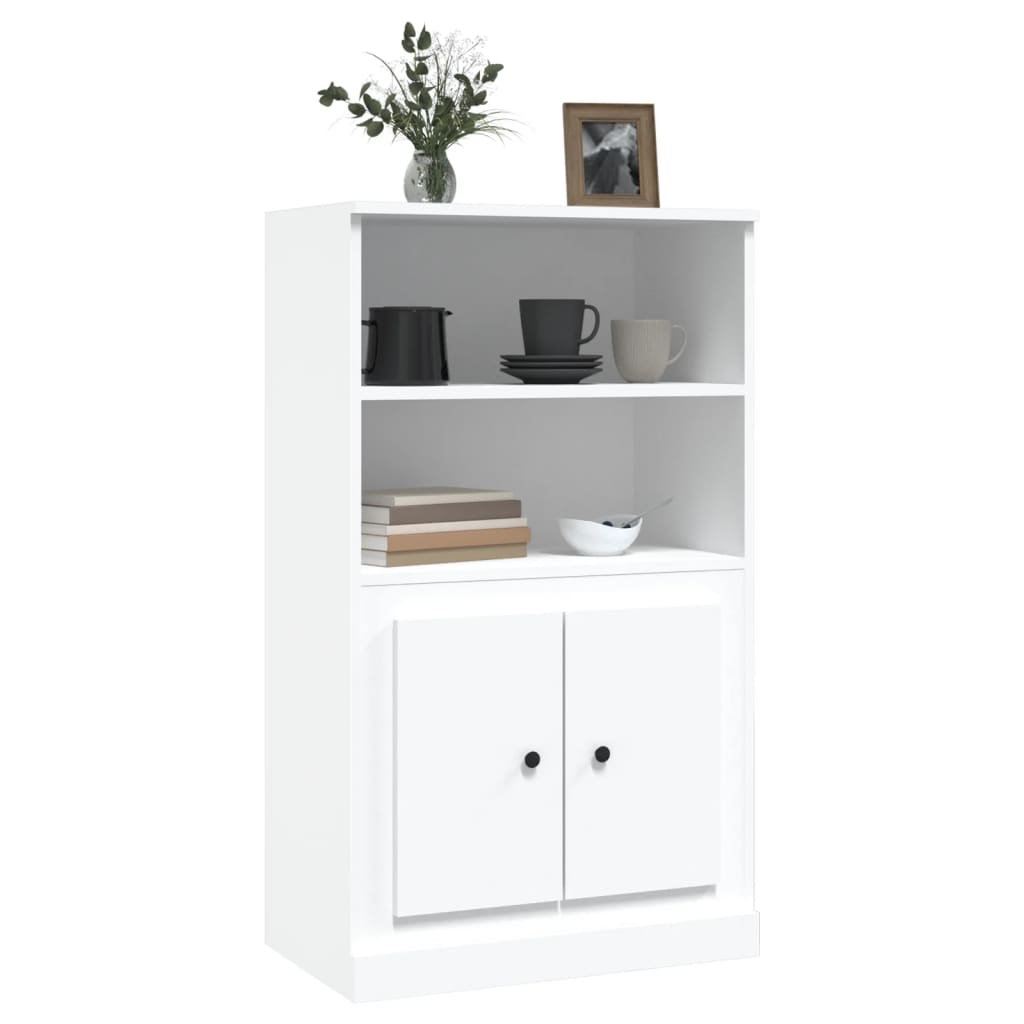 vidaXL Aparador de madera contrachapada blanco 60x35,5x103,5 cm