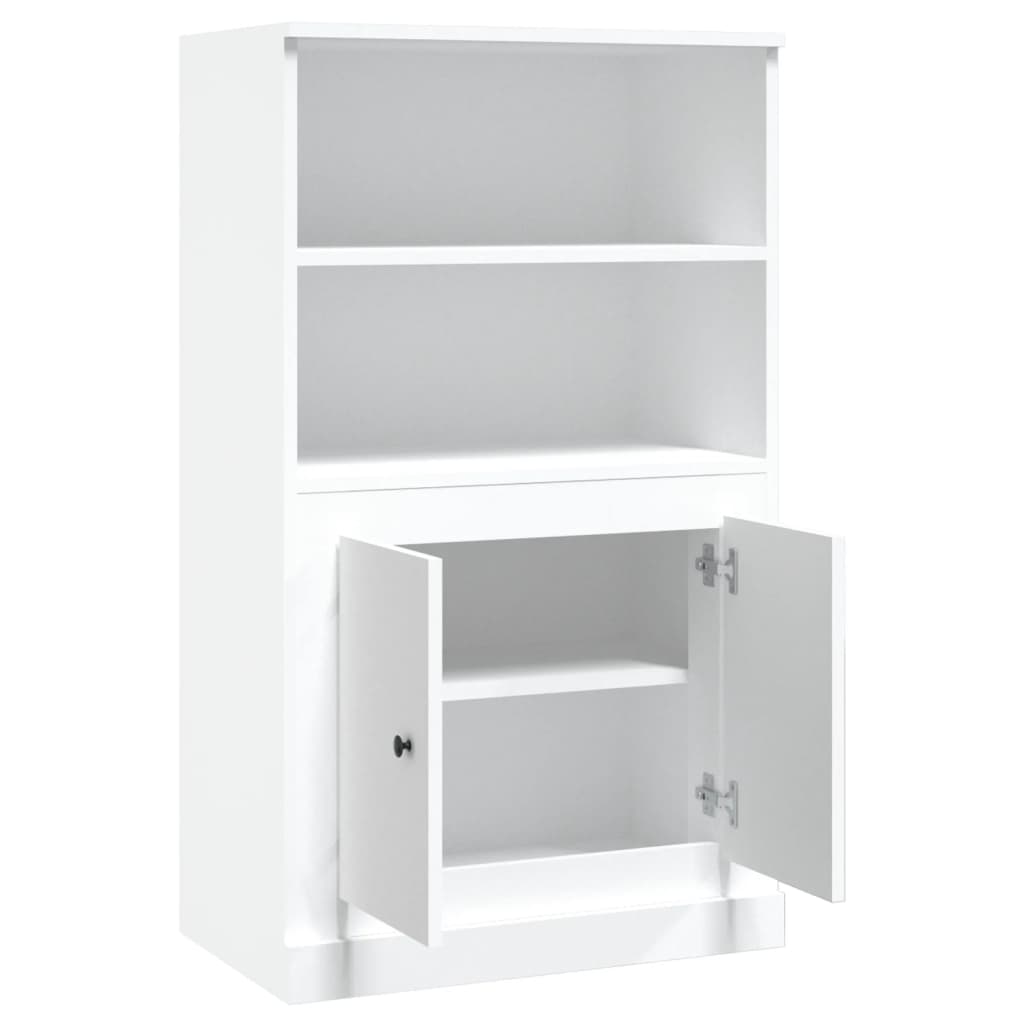 vidaXL Aparador de madera contrachapada blanco 60x35,5x103,5 cm