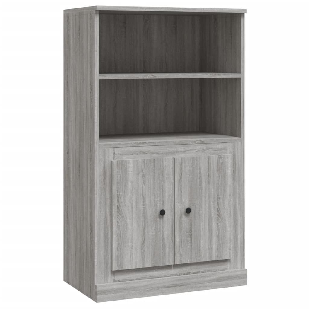 vidaXL Aparador de madera contrachapada gris Sonoma 60x35,5x103,5 cm