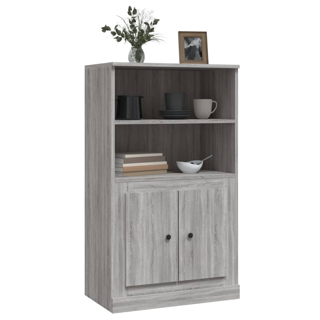 vidaXL Aparador de madera contrachapada gris Sonoma 60x35,5x103,5 cm