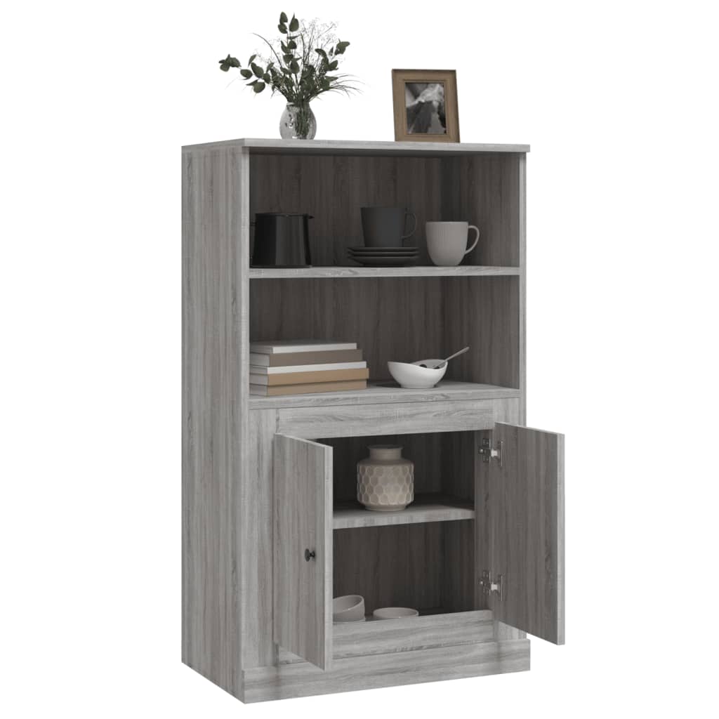 vidaXL Aparador de madera contrachapada gris Sonoma 60x35,5x103,5 cm