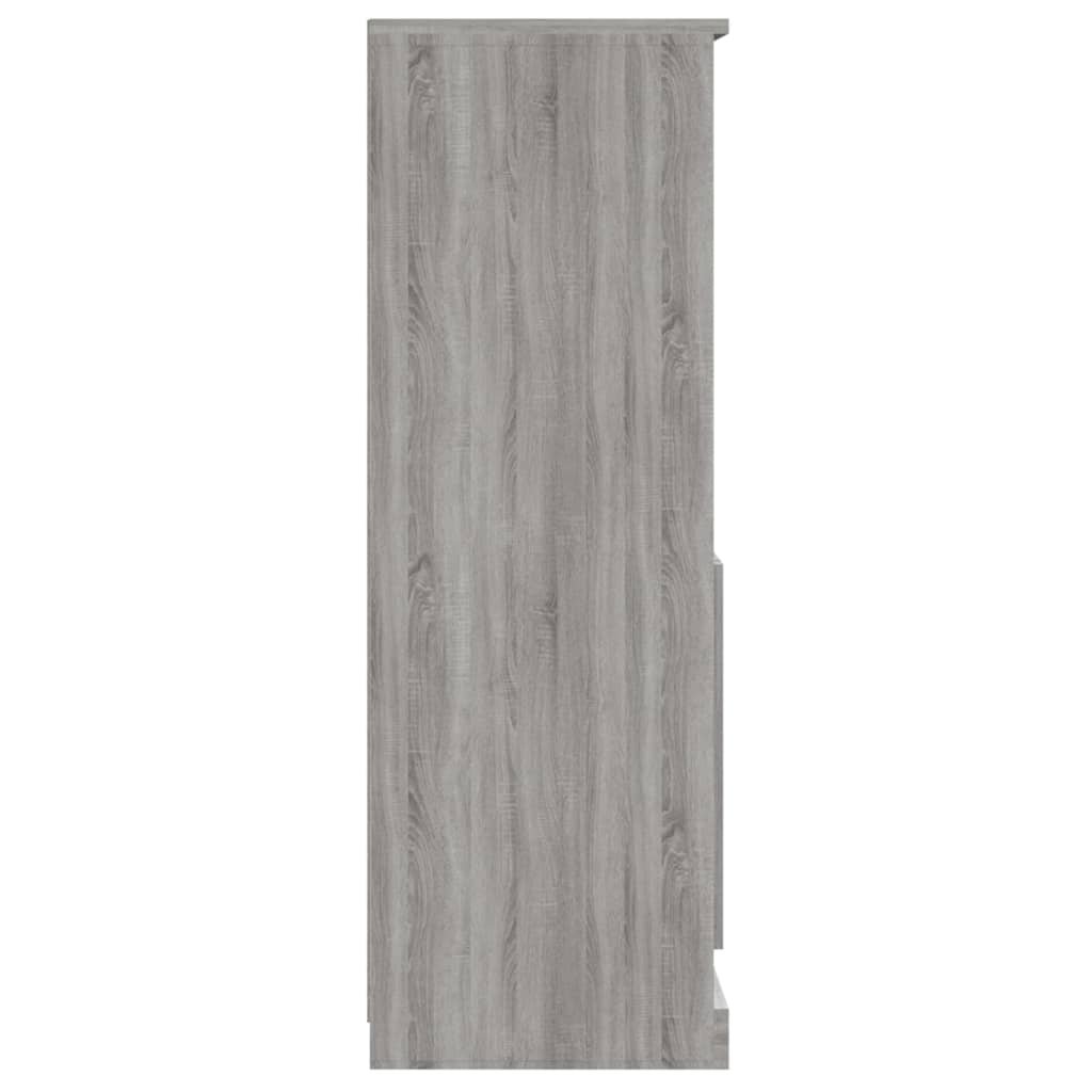 vidaXL Aparador de madera contrachapada gris Sonoma 60x35,5x103,5 cm