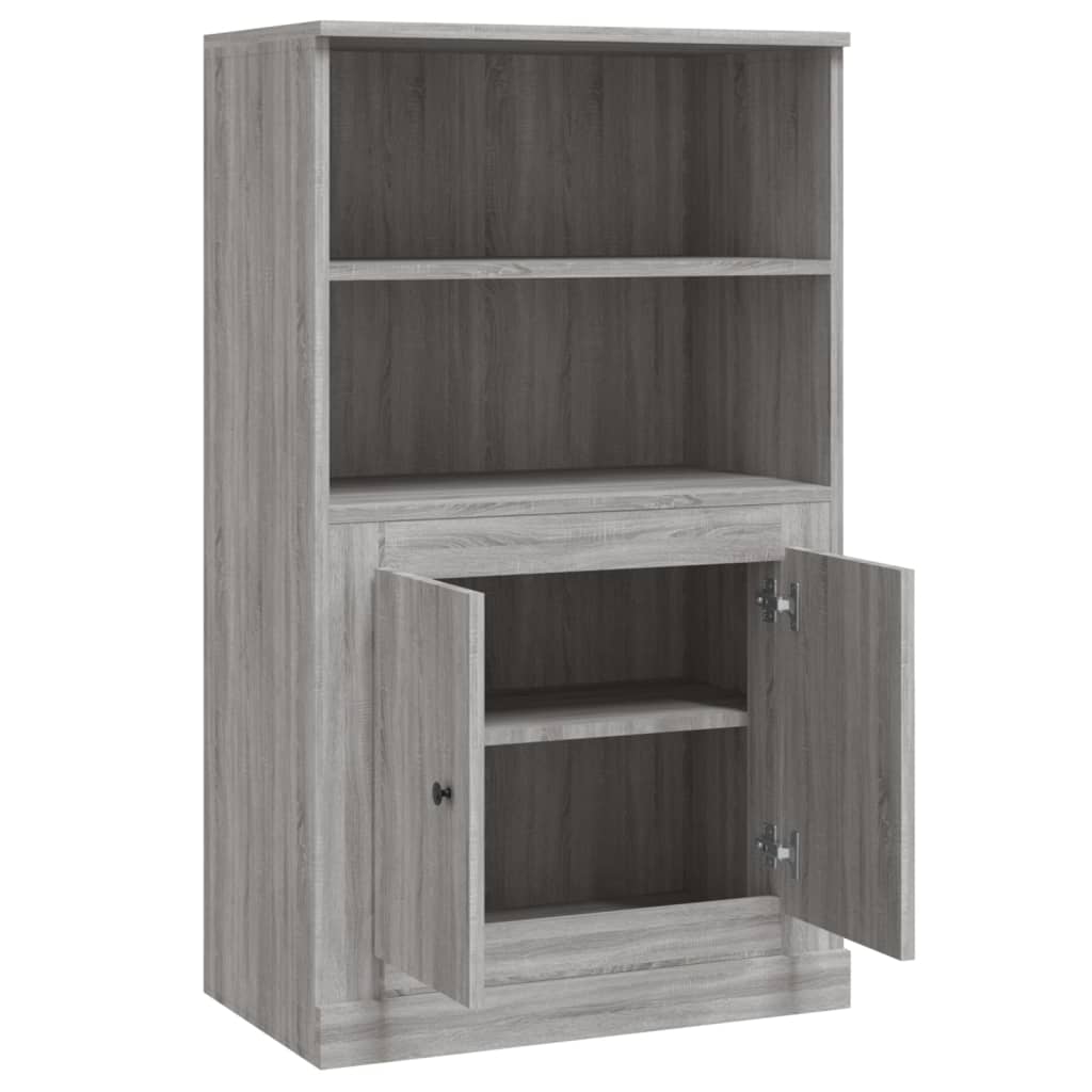 vidaXL Aparador de madera contrachapada gris Sonoma 60x35,5x103,5 cm