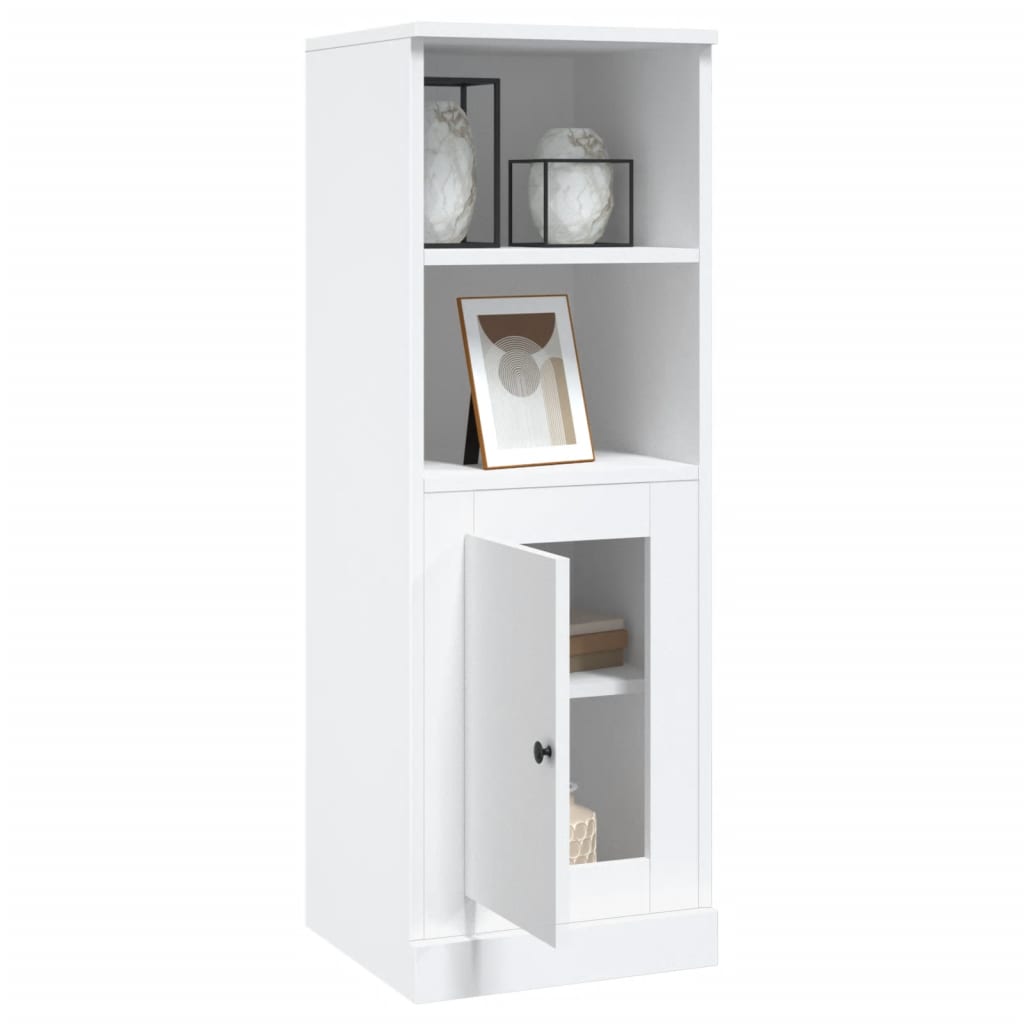 vidaXL Aparador alto madera contrachapada blanco 36x35,5x103,5 cm