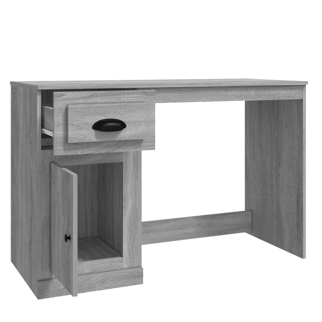 vidaXL Escritorio y cajón madera contrachapada gris Sonoma 115x50x75cm