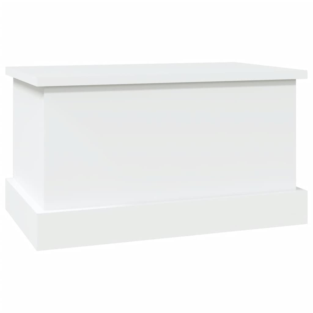 vidaXL Baúl de almacenaje madera contrachapada blanco 50x30x28 cm