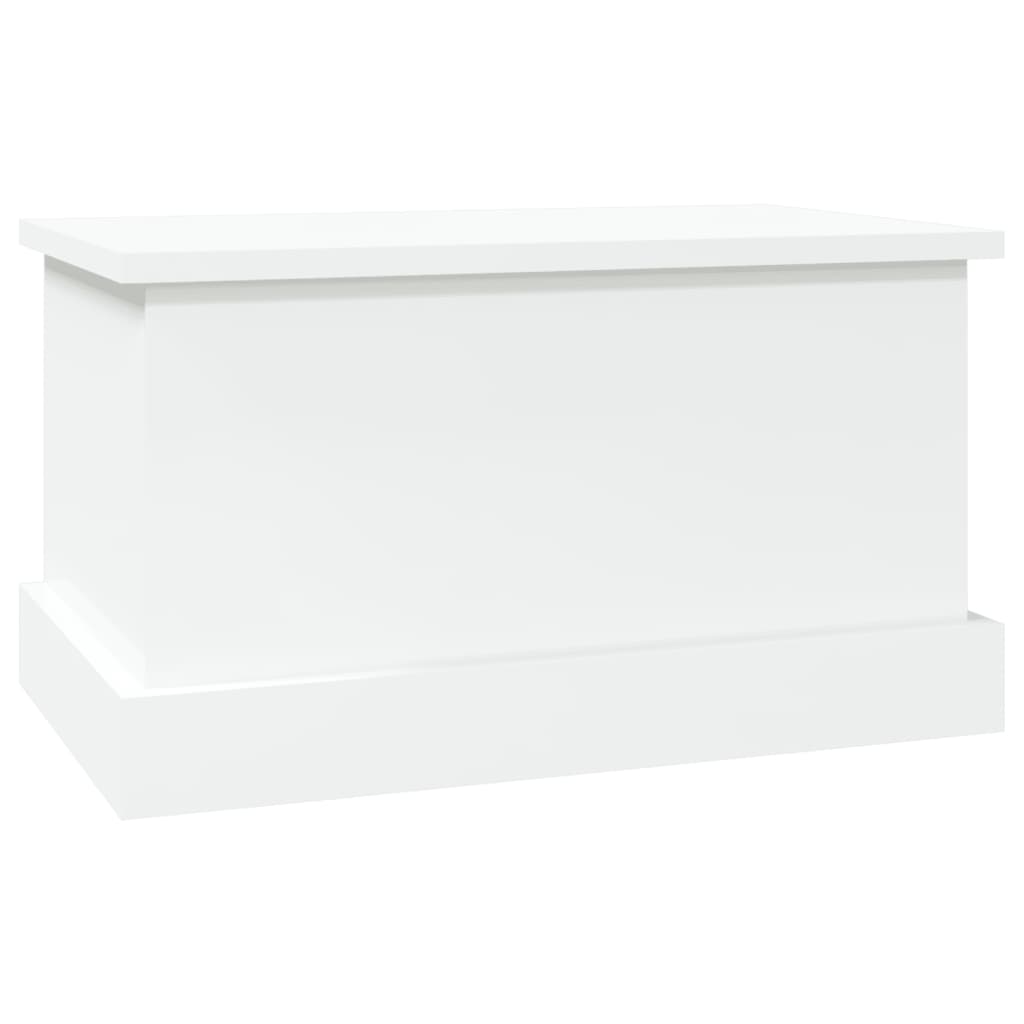 vidaXL Baúl almacenaje madera contrachapada blanco brillo 50x30x28 cm