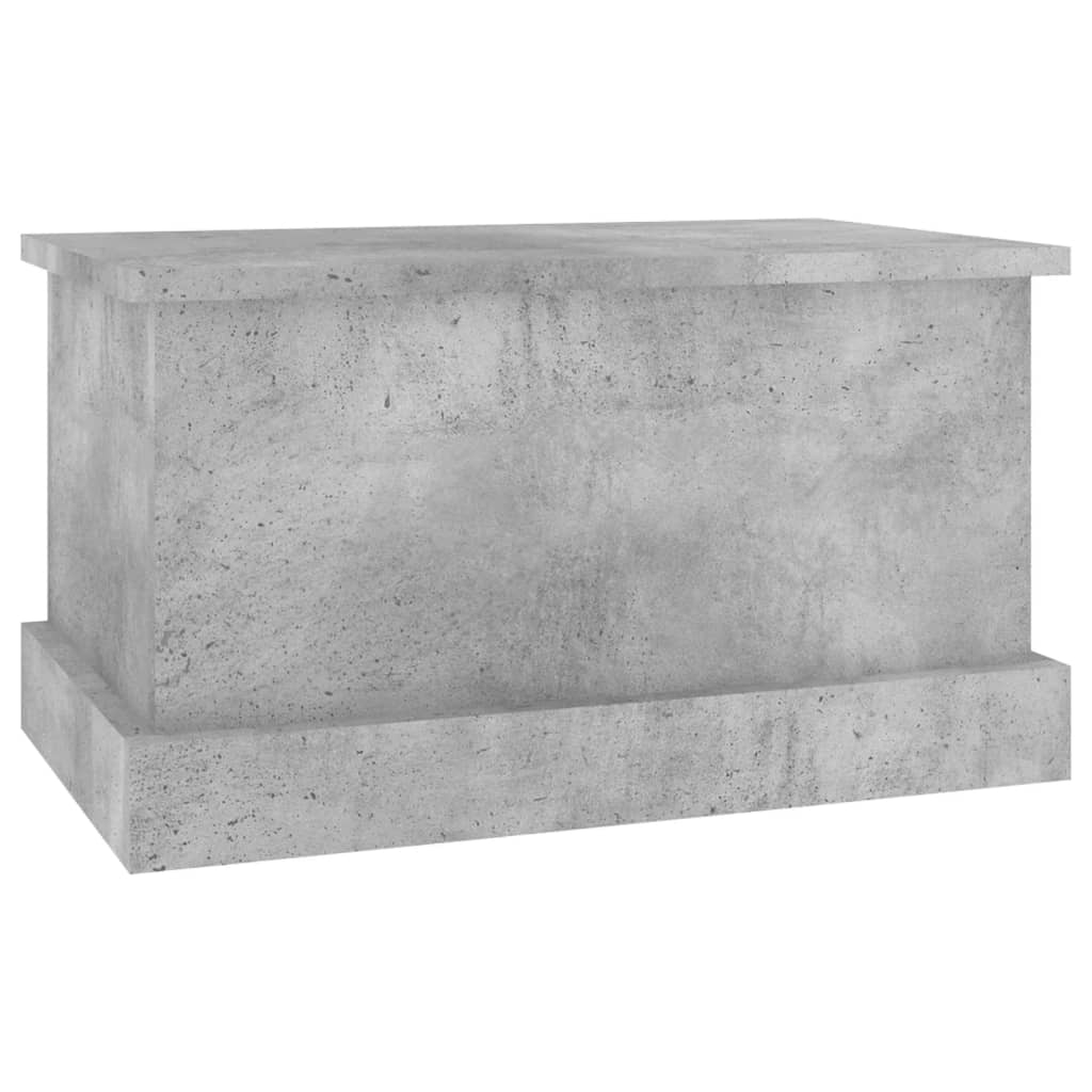 vidaXL Baúl almacenaje madera contrachapada gris hormigón 50x30x28 cm