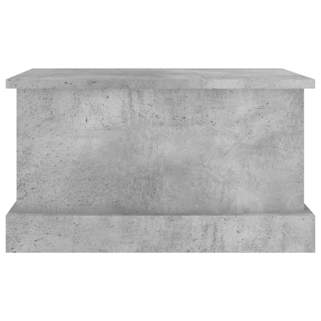 vidaXL Baúl almacenaje madera contrachapada gris hormigón 50x30x28 cm