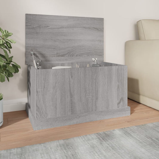 vidaXL Baúl almacenaje madera contrachapada gris sonoma 70x40x38 cm