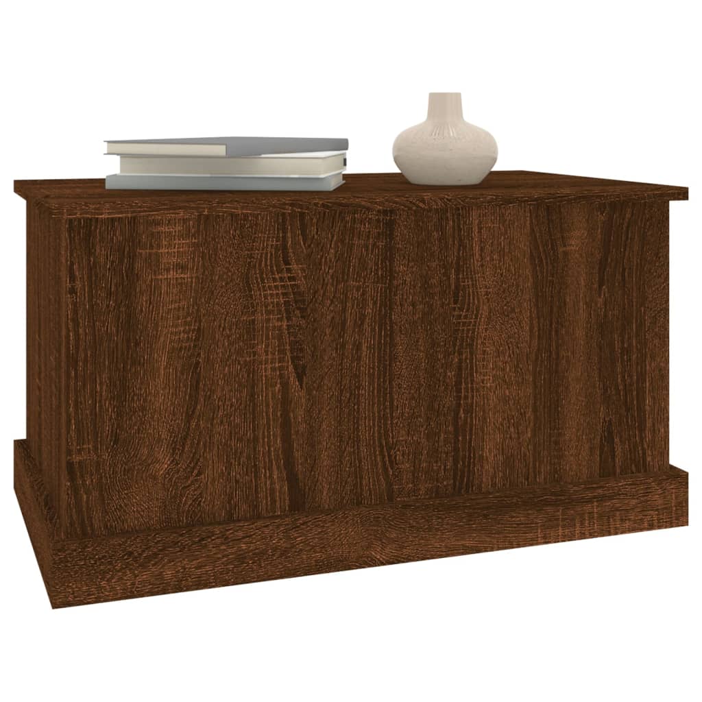 vidaXL Baúl almacenaje madera contrachapada roble marrón 70x40x38 cm