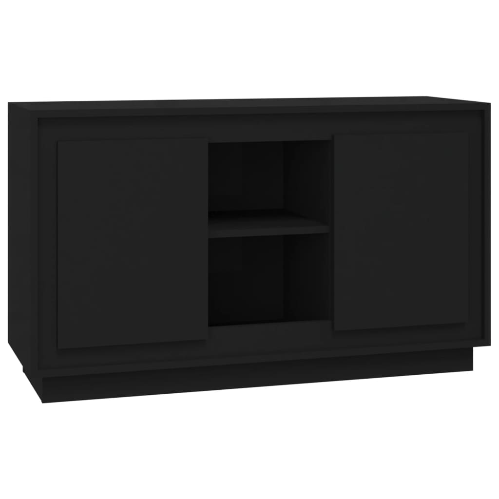 vidaXL Aparador de madera contrachapada negro 102x35x60 cm