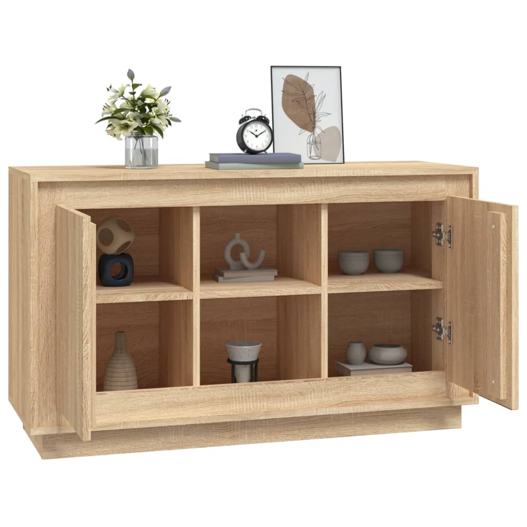 vidaXL Aparador de madera contrachapada roble Sonoma 102x35x60 cm