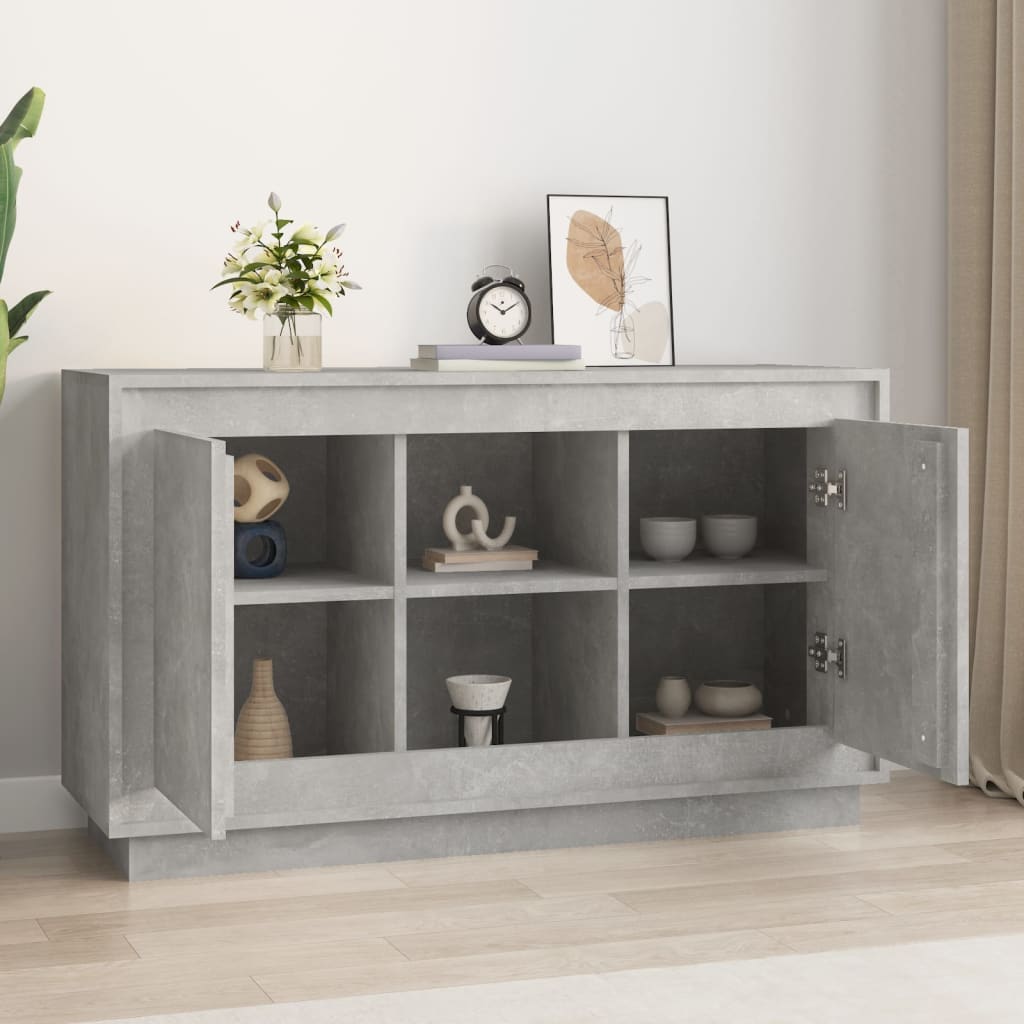 vidaXL Aparador de madera contrachapada gris hormigón 102x35x60 cm