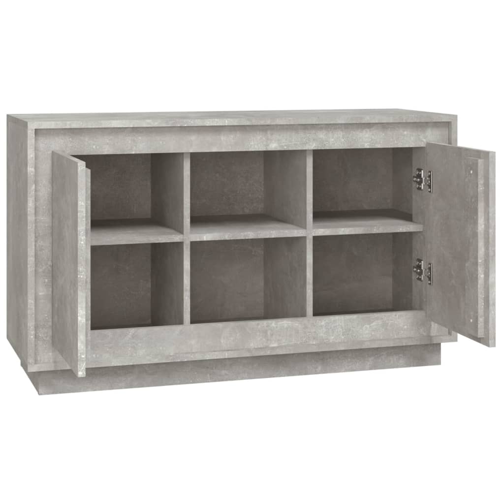 vidaXL Aparador de madera contrachapada gris hormigón 102x35x60 cm