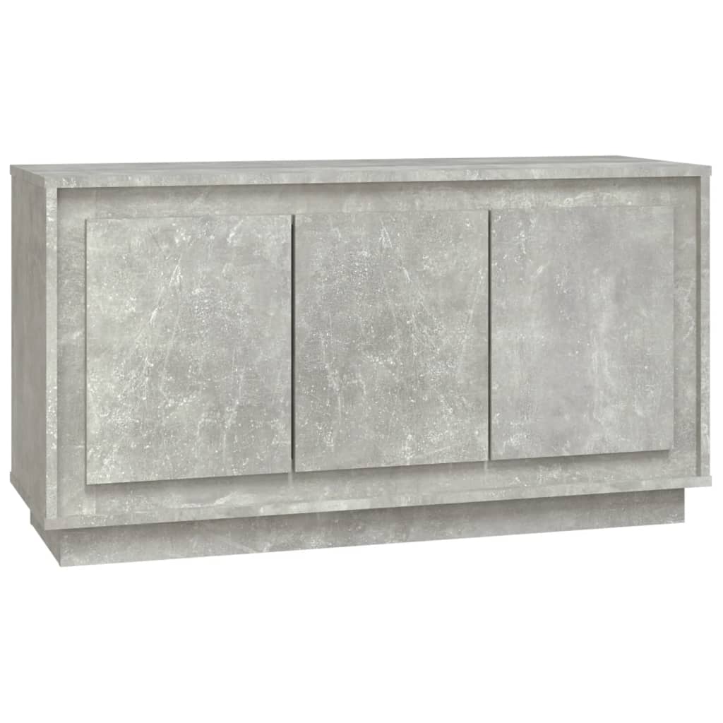 vidaXL Aparador de madera contrachapada gris hormigón 102x35x55 cm