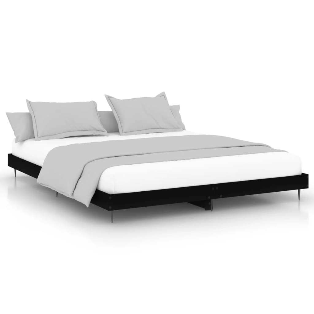 vidaXL Estructura de cama madera de ingeniería negra 160x200 cm