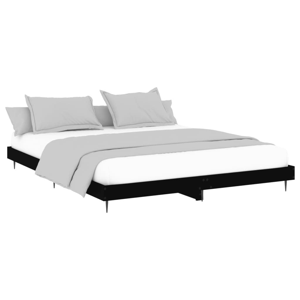 vidaXL Estructura de cama madera de ingeniería negra 160x200 cm