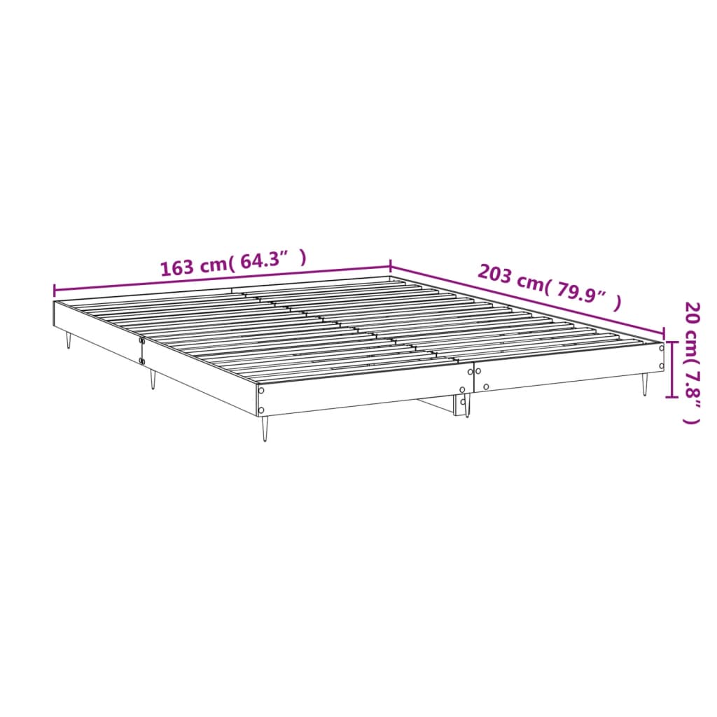 vidaXL Estructura de cama madera de ingeniería negra 160x200 cm